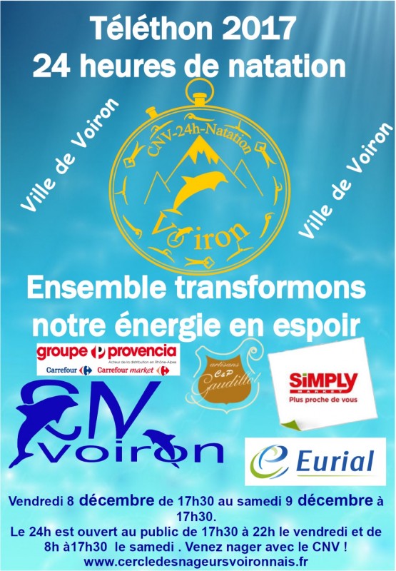 Les 24 heures de natation de Voiron les 08 et 09 décembre Les 24 heures de natation de Voiron les 08 et 09 décembre