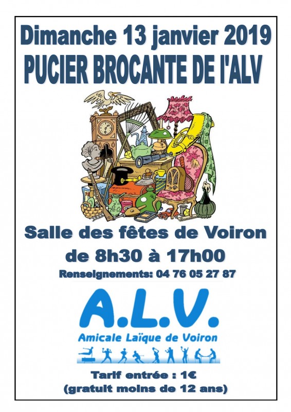 Pucier Brocante de l'A.L.V dimanche 13 janvier à Voiron Pucier Brocante de l'A.L.V dimanche 13 janvier à Voiron