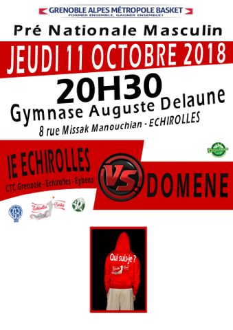 Match de Basket : Jeudi 11 Octobre à Echirolles Match de Basket : Jeudi 11 Octobre à Echirolles