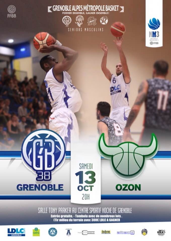 Basket : Grenoble Basket 38 - Ozon Samedi 13 Octobre à 20h Basket : Grenoble Basket 38 - Ozon Samedi 13 Octobre à 20h