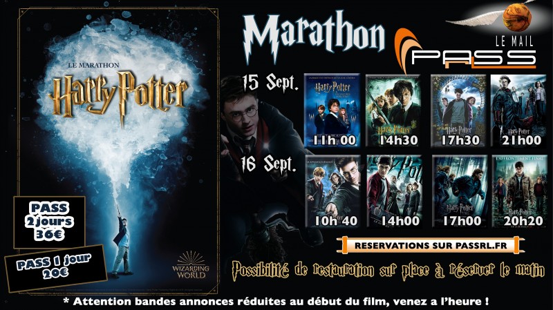 Ciné-marathon "Harry Potter" au Passr'l le mail de Voiron samedi 15 et dimanche 16 septembre Ciné-marathon "Harry Potter" au Passr'l le mail de Voiron samedi 15 et dimanche 16 septembre