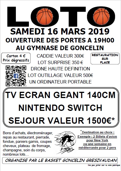 Loto du Basket de Goncelin Loto du Basket de Goncelin