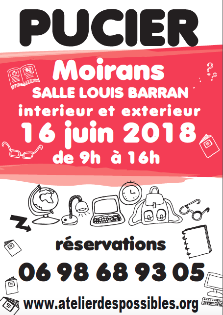 Pucier à la salle Louis Barran de Moirans Samedi 16 juin de 09:00 à 16:00 Pucier à la salle Louis Barran de Moirans Samedi 16 juin de 09:00 à 16:00