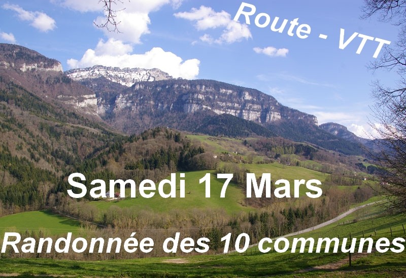 43ème Randonnée des 10 communes Samedi 17 mars de 12:30 à 14:30 43ème Randonnée des 10 communes Samedi 17 mars de 12:30 à 14:30