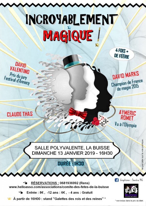 Spectacle "Incroyablement Magique" Dimanche 13 janvier à La Buisse Spectacle "Incroyablement Magique" Dimanche 13 janvier à La Buisse