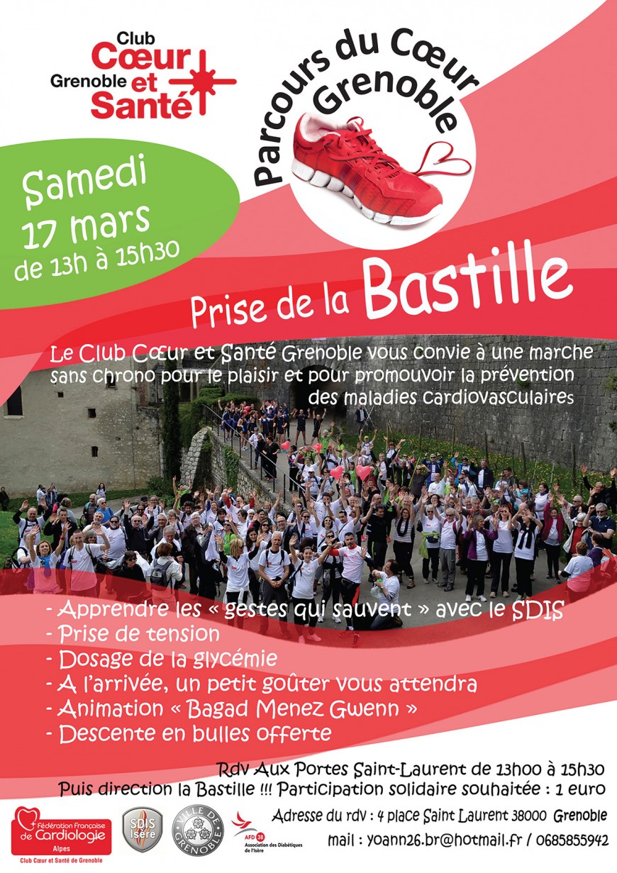 PARCOURS DU COEUR GRENOBLE 2018 Le samedi 17 mars à la Bastille de 13h à 15h30 PARCOURS DU COEUR GRENOBLE 2018 Le samedi 17 mars à la Bastille de 13h à 15h30