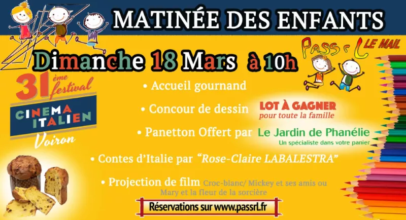 Matinée pour enfants au cinéma Dimanche 18 mars à 10:00 Cinéma Passr'L Le Mail de Voiron