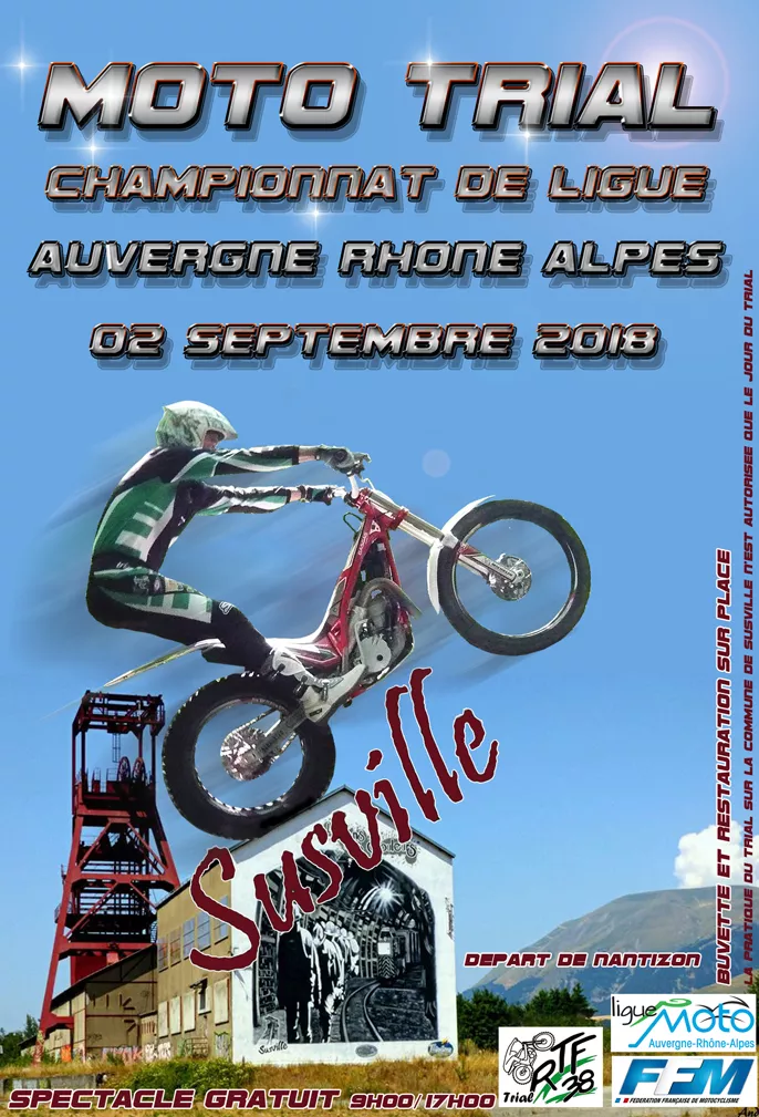 Championnat de ligue Auvergne Rhône Alpes de moto trial à Susville