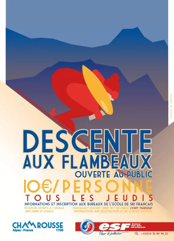 Descente aux flambeaux - ouverte au public à Chamrousse jusqu'au 07 Mars