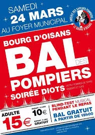 Bal des Pompiers Samedi 24 mars des 19h à Bourg-d'Oisans