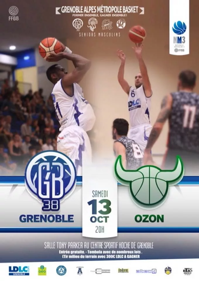 Basket : Grenoble Basket 38 - Ozon Samedi 13 Octobre à 20h