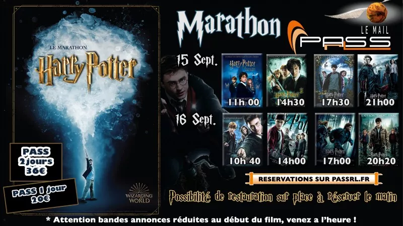 Ciné-marathon "Harry Potter" au Passr'l le mail de Voiron  samedi 15 et dimanche 16 septembre