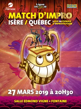 Match d’impro théâtral Isère Québec mercredi 27 mars à Fontaine