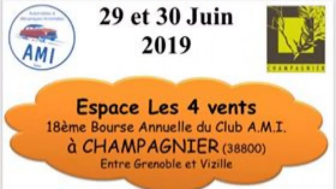 Bourse exposition autos motos à Champagnier les 29 et 30 juin