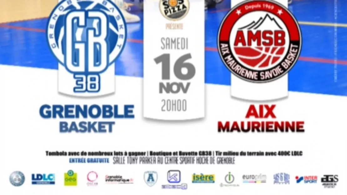 Basket : Grenoble Basket 38 - Aix Maurienne samedi 16 novembre à 20h