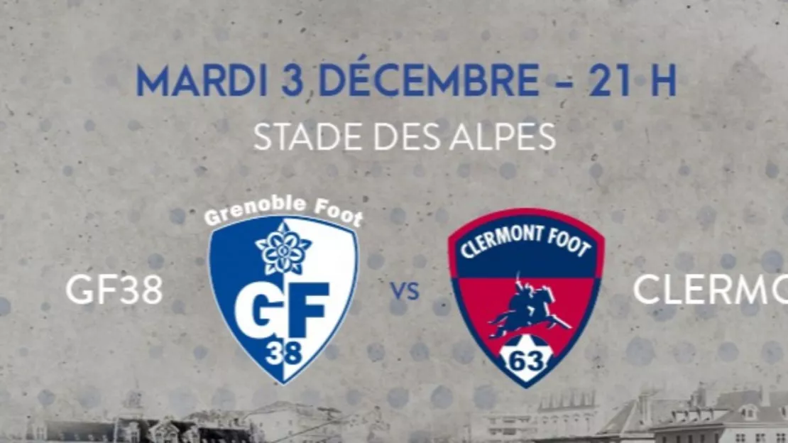 Football : Le GF38 reçoit Clermont Foot mardi 03 décembre au stade des Alpes
