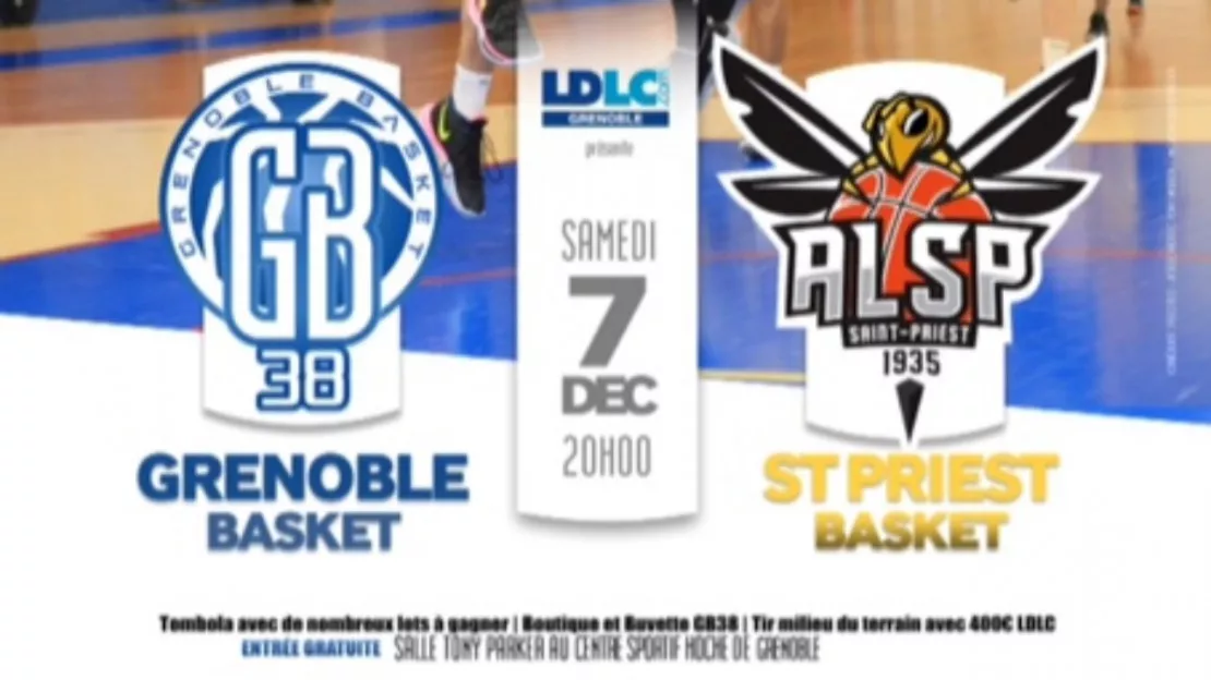 Basket : Grenoble Basket 38 - St Priest basket samedi 07 décembre à 20h