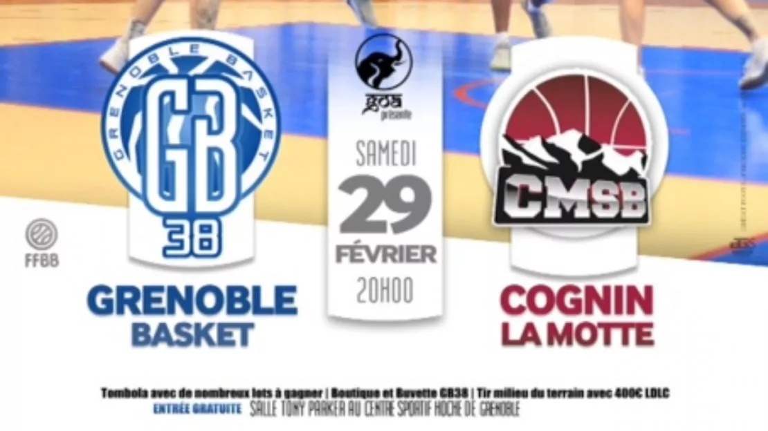 Basket : Grenoble Basket 38 - Cognin La Motte samedi 29 Février à 20h