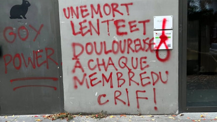 "Une mort lente et douloureuse" : des tags menaçant les membres du Crif retrouvés à Grenoble "Une mort lente et douloureuse" : des tags menaçant les membres du Crif retrouvés à Grenoble